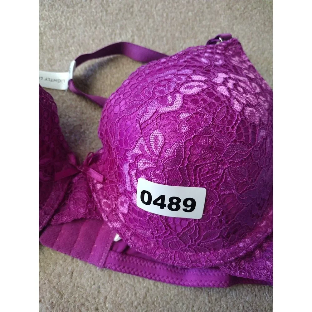 Isaac‎ Mizrahi Purple Lace Lightly Lined Convertible Straps T-shirt Bra 36D NWT